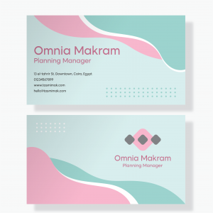 Business Card Design With Light Turquoise Color Theme