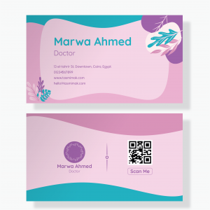 Medical | Doctor Business Card Template With QR Code