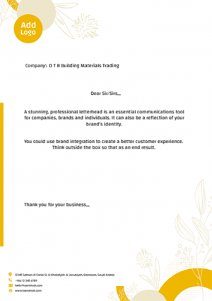 Corporate Letterhead Design With Yellow Shapes