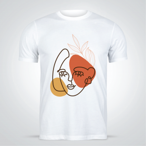 Abstract Drawing Woman Face T Shirt Design Template