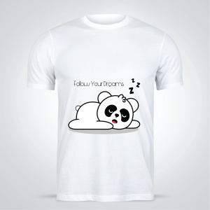 Cute Panda T-Shirt Template PSD