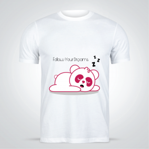 Cute Panda T-Shirt Template PSD