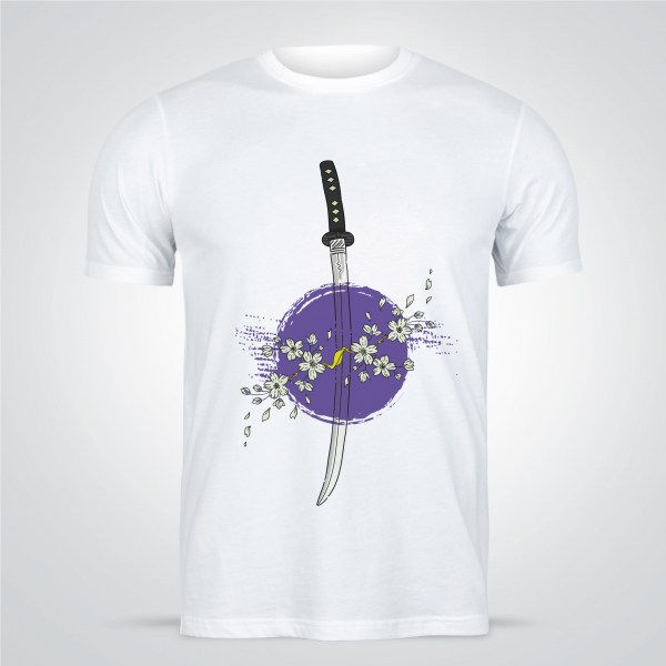 Sword Flower T-shirt Design |  Sword Floral  Pattern T-Shirt