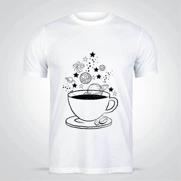 Amazing Space Coffee T-Shirt Design Template