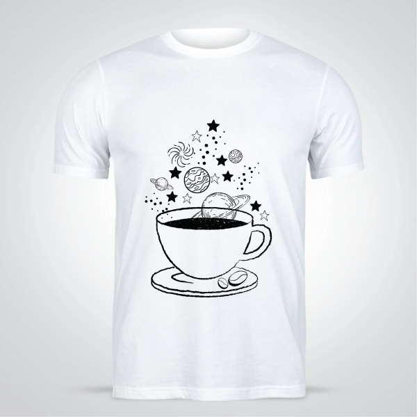 Amazing Space Coffee T shirt Design Template