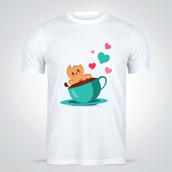 T-shirt Design psd Cute Bear In A Coffee Cup