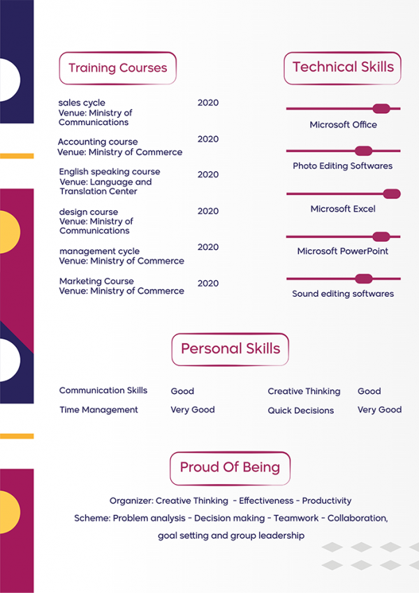 Modern Artist Resume Template | Social Media Moderator CV Design