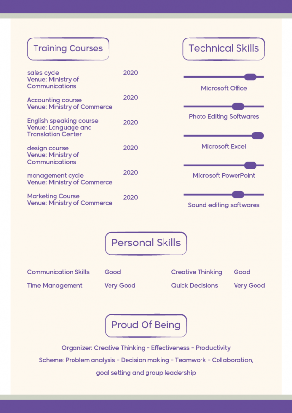 Resume Format Download |  Arabic CV Template PSD