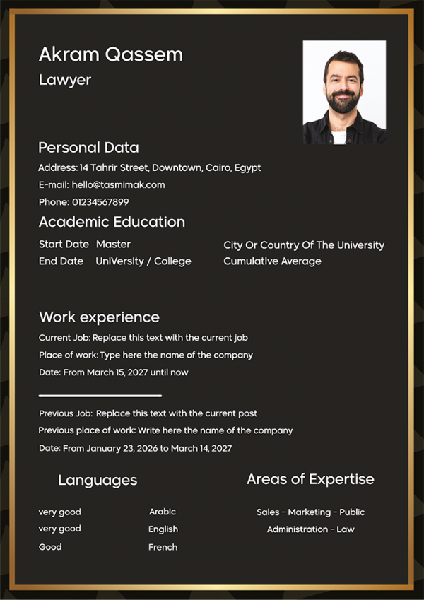 Professional Resume | Black and White CV Template