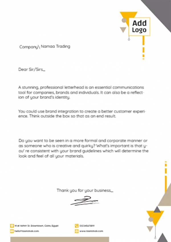 Corporate Letterhead Design | Letterhead Format