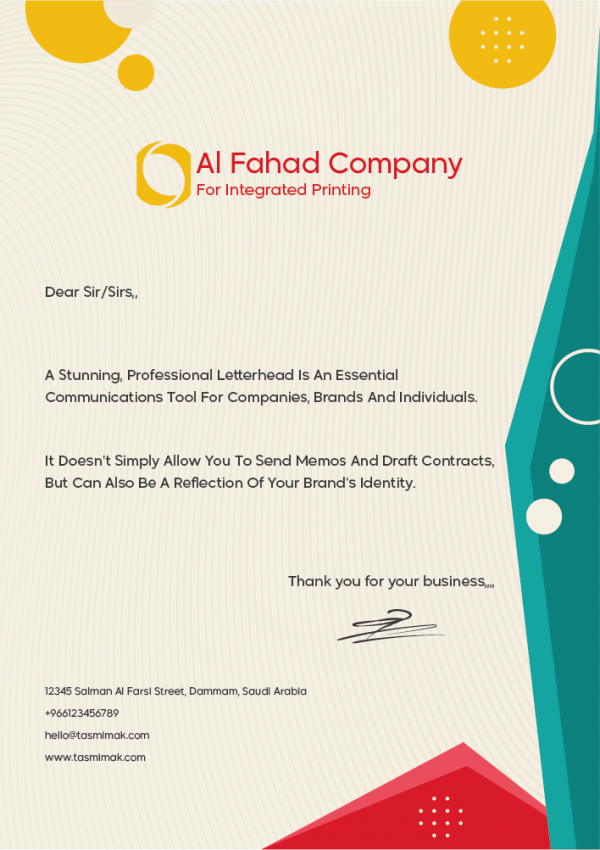 Business Letterhead Template | Letterhead Design Size