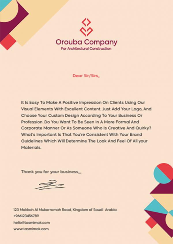 Head letter template Word | Business Letterhead Format