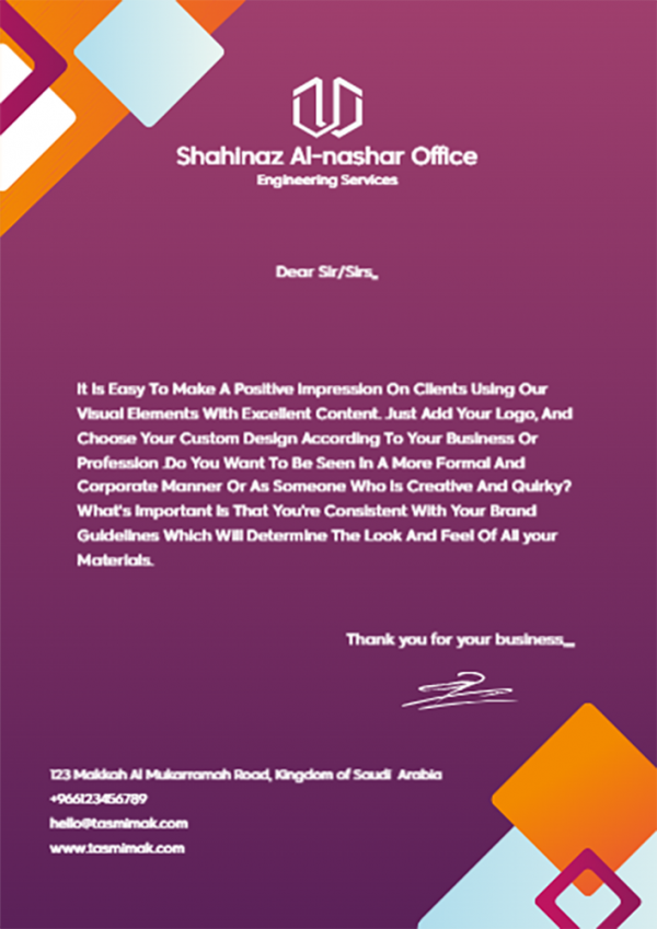 Construction Letterhead Format PDF | Contractor Letterhead