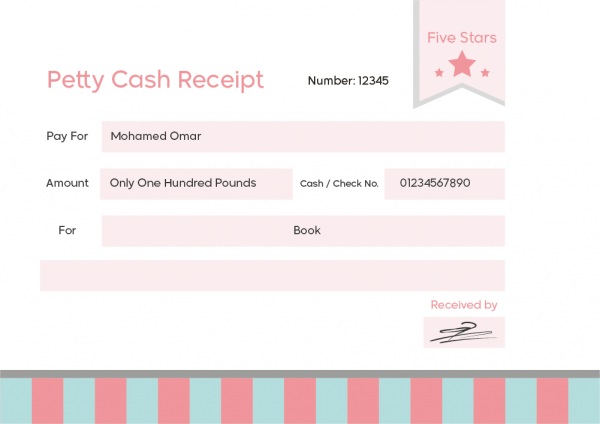 Receipt Template Doc | Petty Cash Receipt Example