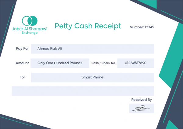 Petty Cash Receipt Design Sample | Receipt Template Word