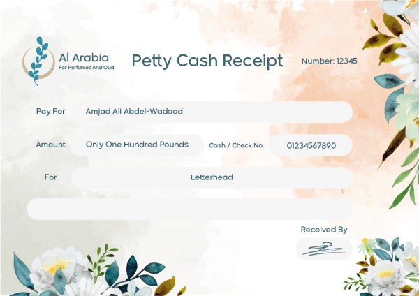 Editable Petty Cash format