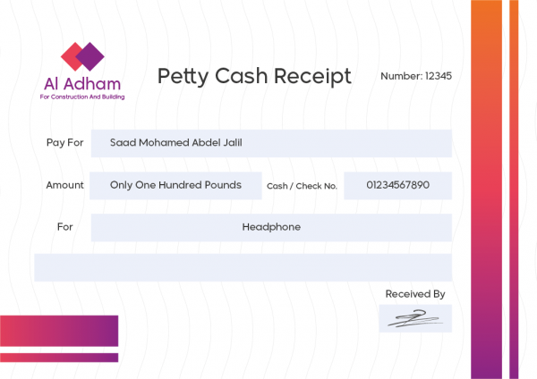 Transaction Receipt | Petty Cash Receipt Design Online