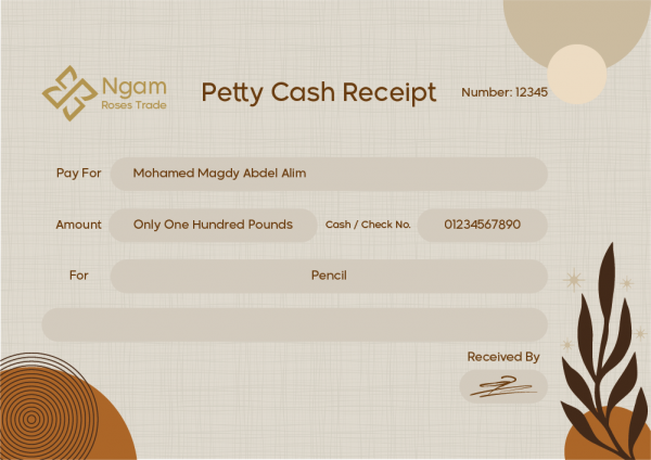 Petty Cash Format | Printable Petty Cash Receipt Template