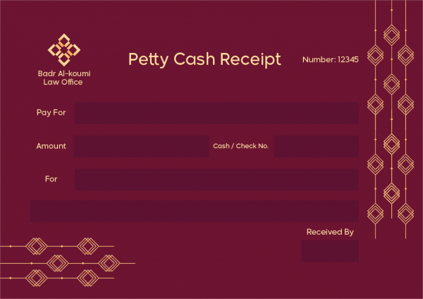 Petty Cash Receipt Book Design | Transaction Receipt