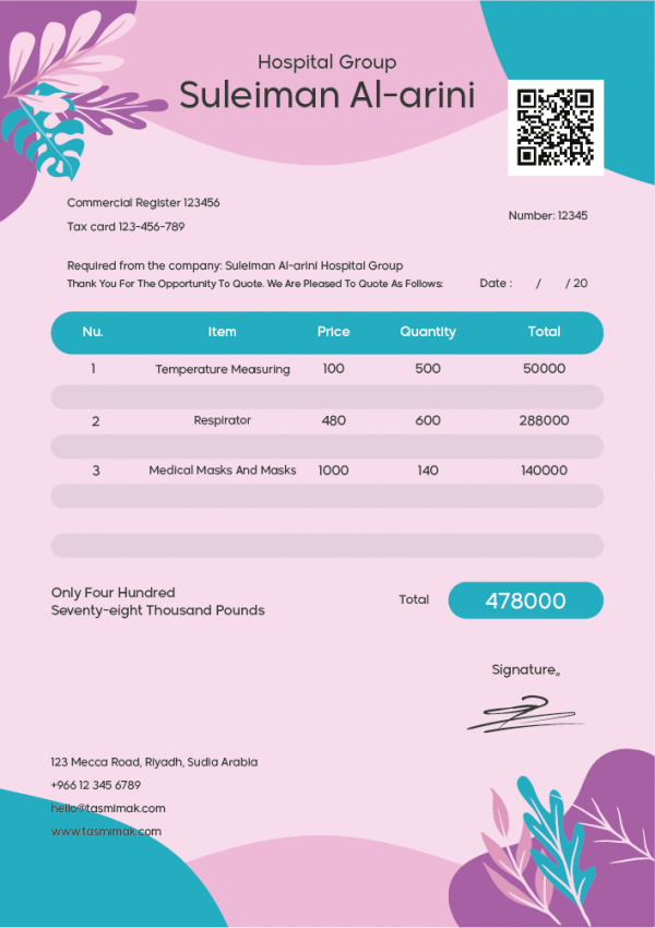 Medical | Hospital  Invoice Generator | E-Invoice With QR 