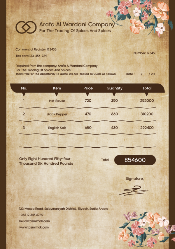 Invoice Generator | Blank Invoice Template Word