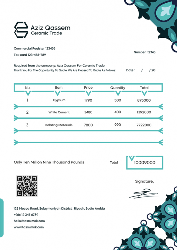 Online Invoice Maker |  E-Invoice QR Code | Invoice Form