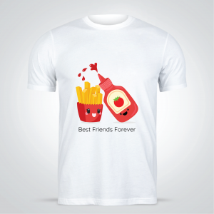 Fries And Ketchup T-shirt Design Arabic | English