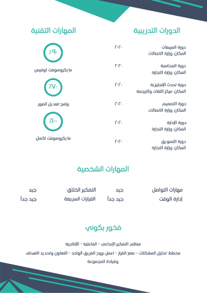 عربي جاهز للتعديل cv سيرة ذاتية بالانجليزي | نموذج 