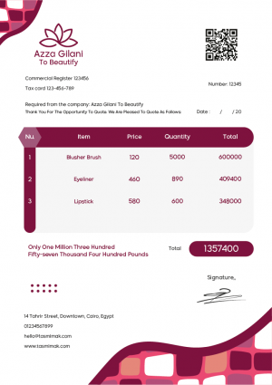 Invoice Generator With Barcode | Bill Design Template