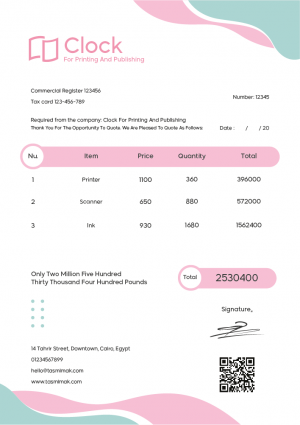 Invoice Template Pdf | A4 Invoice Template | Bill Design