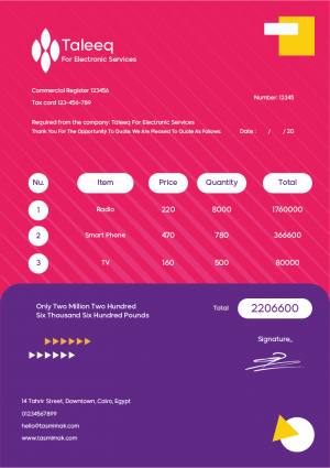 Tax Invoice Template Word | Bill Design In Excel