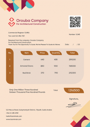 Service Invoice Template Download | QR Code Generator Invoice