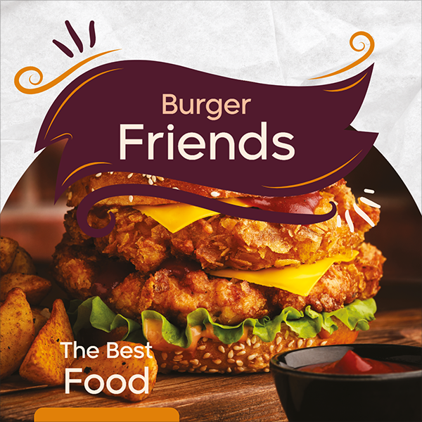 Burger Facebook Post Template | Instagram Post Burger Restaurant