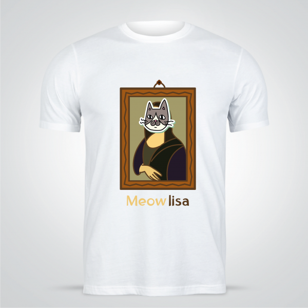 Mona Lisa Cat Design T-shirts | Application T shirt Design