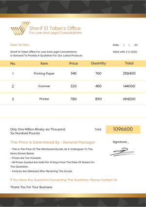 Quotation Template Excel | Professional Quotation Form