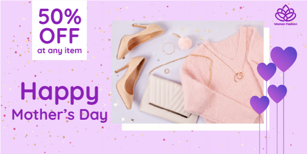 Mother&#039;s Day Fashion Sale Twitter Post Design editable