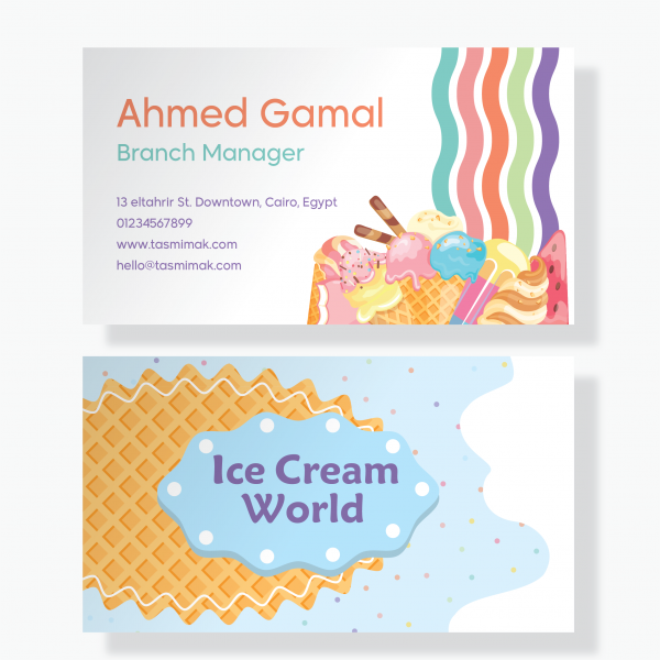 Branch Manager Business Card Mockup Generator with Ice Cream
