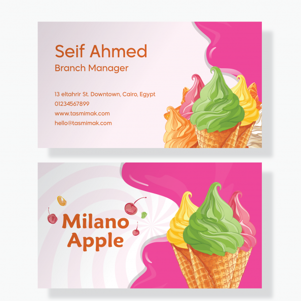 Ice Cream Shop Manager Business Card Download | Psd Card