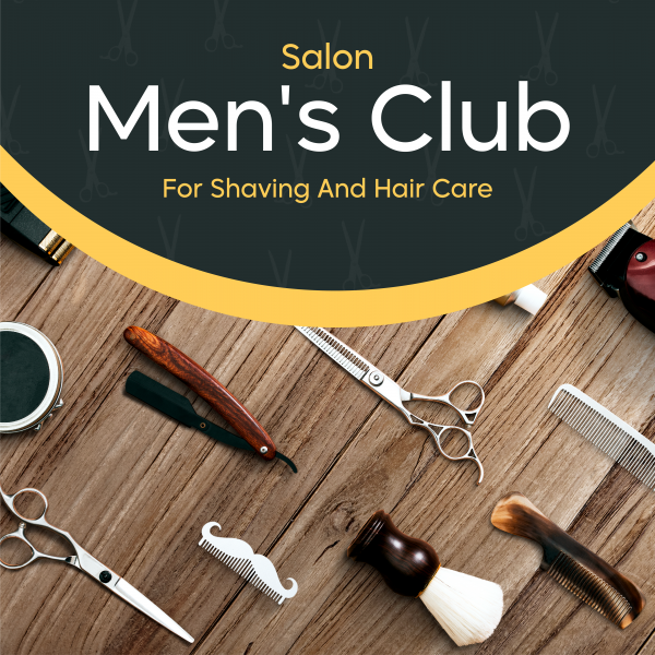 Barber Shop Social Media Post Design Template 