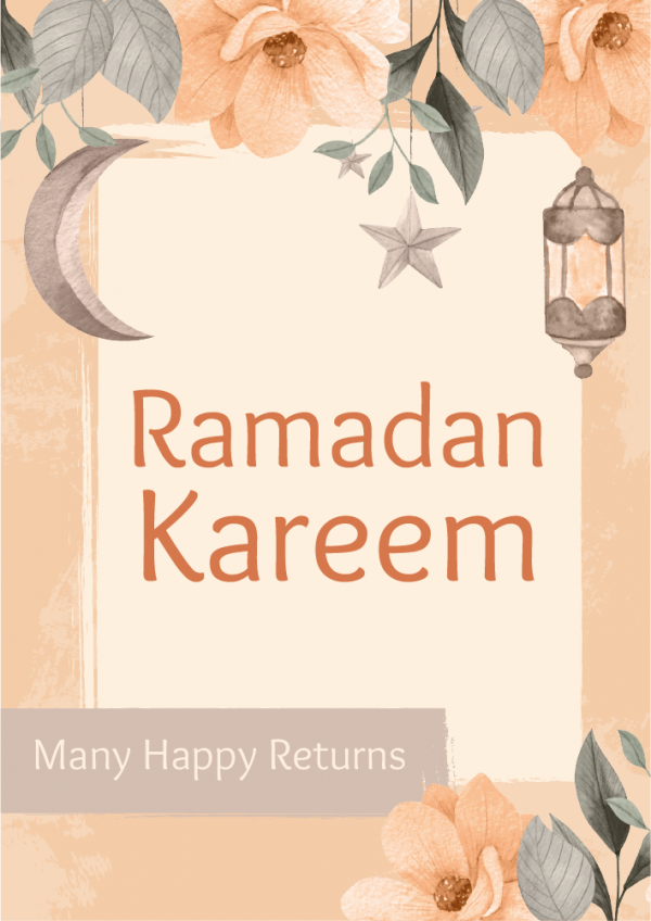 Ramadan Kareem Poster Design Templates With Flowers 