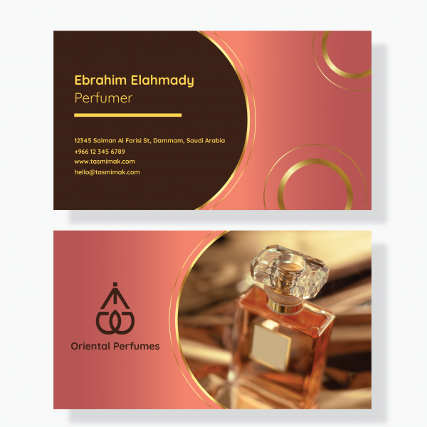 Perfume Business Card Design | Square Business Card Mockup