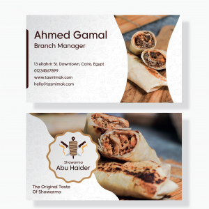 Business Card For Restaurant Manager | Business Card Psd