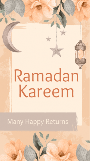 Ramadan Kareem On Flower Instagram Story Background