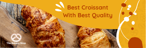 Bakery Croissants Twitter Header Design | Cute Twitter Covers