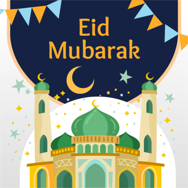 Eid Mubarak Greetings Facebook Post Template PSD