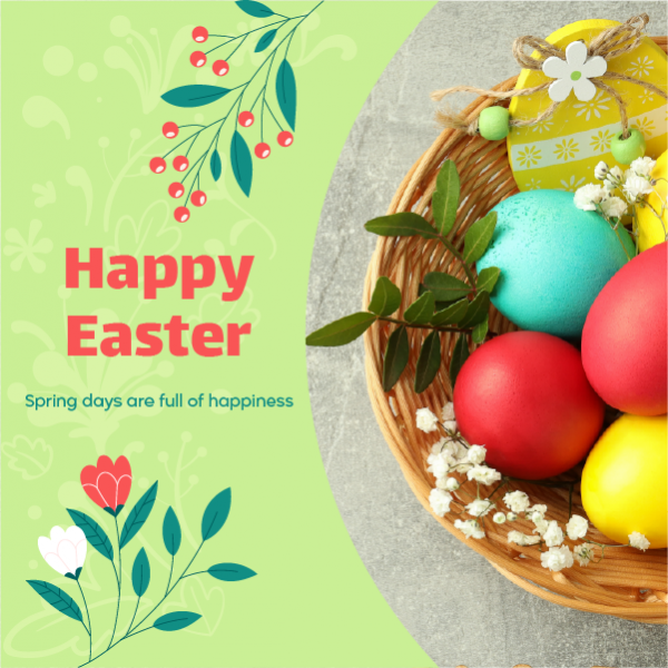 Easter Social Media Post Template | Spring Facebook Post Design 