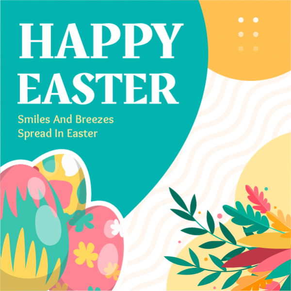 Happy Easter Facebook Post Template | Easter Social Media Images