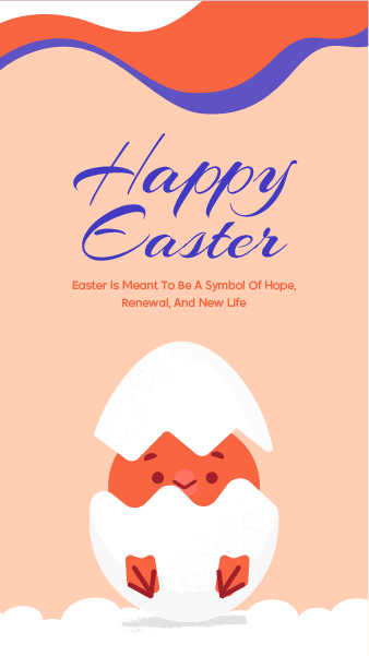 Happy Easter Greeting Instagram Story Template 