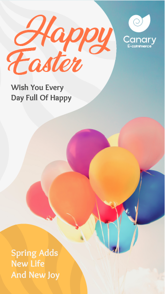 Happy Easter Instagram Story Template With Easter Balloon
