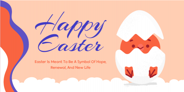 Cute Easter Egg Twitter Post Design | Happy Easter Twitter Posts